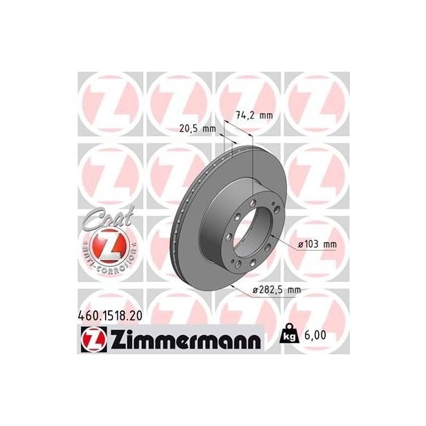 Zimmermann Brake Disc - Standard/Coated, 460151820 460151820 - main